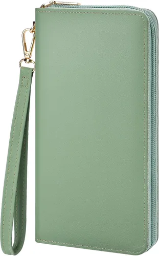 Miniatura 87 de Chelmon - Monedero para mujer de cuero genuino con bloqueo de señal RFID, para tarjetas de crédito