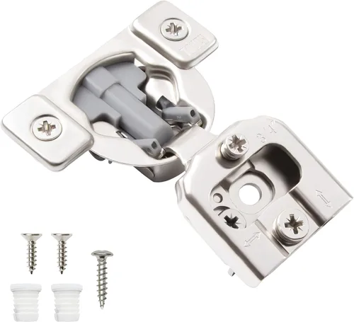 Miniatura 10 de TOUCH Bisagras compactas para gabinete (1 par, 2 piezas) de cierre suave, marco frontal superpuesto de 3/4 pulgadas, bisagra oculta para armario