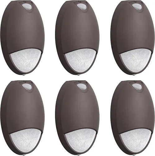 Luz de emergencia LED con respaldo de batería y sensor de fotocélula, diagnóstico de autoprueba impermeable, accesorios de emergencia LED
