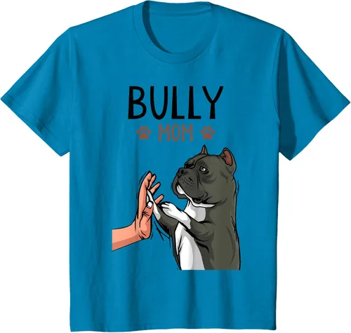 Miniatura 52 de American Bully Mom Cute Dog Mama Camiseta divertida para mujer, Blanco, S