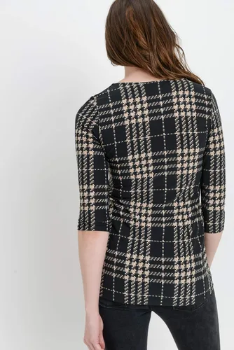 Miniatura 42 de LaClef - Blusa de maternidad para mujer, cuello redondo, manga 3/4, plisada al frente, estilo peplum