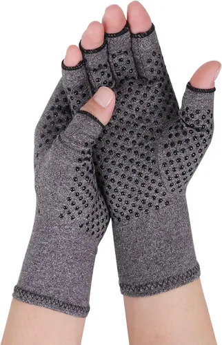Miniatura 11 de Guantes de artritis – Compresión sin dedos para aliviar el dolor de las articulaciones, guantes de mano cálidos para túnel carpiano para mujeres