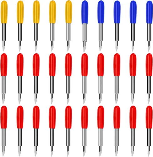30 cuchillas de repuesto compatibles con máquinas de corte Explore Air /Air2/Air 3/Maker/Maker 3, incluye 5 cuchillas de punta fina de 30°, 20