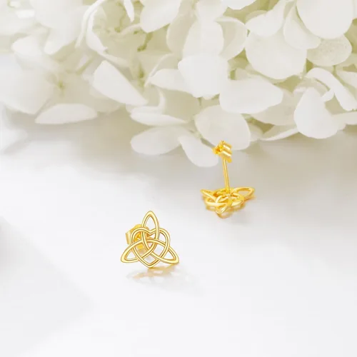 Miniatura 4 de Aretes de libélula celta de 14 quilates para mujer, aretes de tuerca de animales lindos para Navidad, San Valentín, Día de la Madre, regalos
