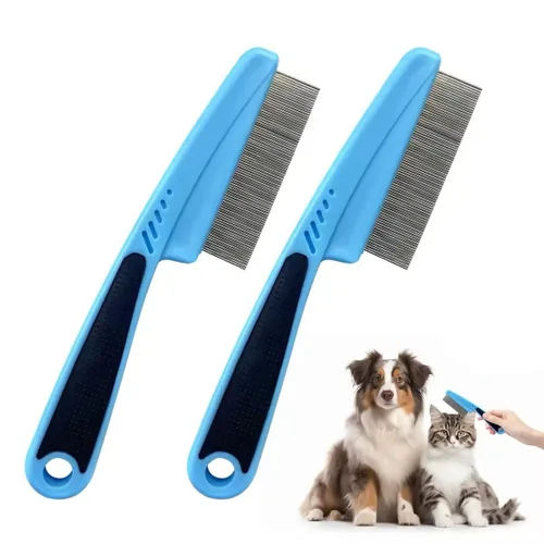 Miniatura 9 de 2 piezas de peines antipulgas para perros y gatos, peine multifuncional mejorado para mascotas, peine antipulgas para eliminación de pelo, cepillo