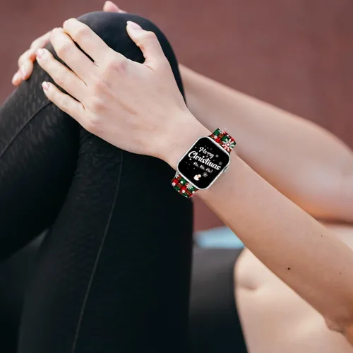 Miniatura 9 de Holidays - Correa de reloj compatible con Apple Watch de 38, 40, 41, 42, 44, 45 y 49 mm para mujeres y hombres, correa deportiva de silicona suave