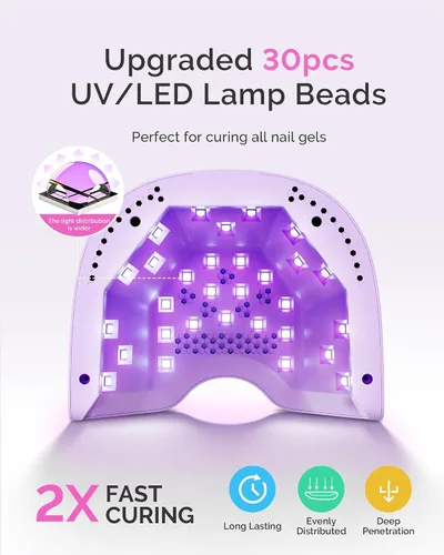 Miniatura 4 de MelodySusie Lámpara de uñas LED compacta con guantes UV, secadora de uñas P-PLUS30A con sensor inteligente que cura todos los geles, especialmente
