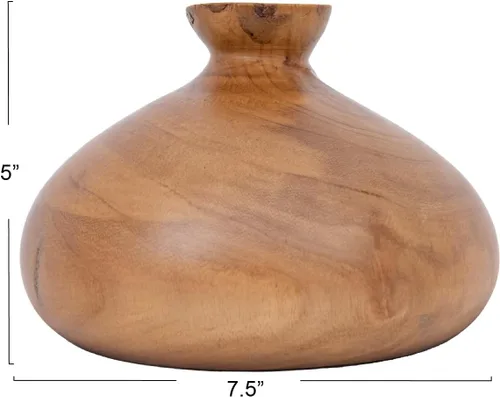 Miniatura 3 de Jarrón decorativo de madera de paulownia, acabado espresso