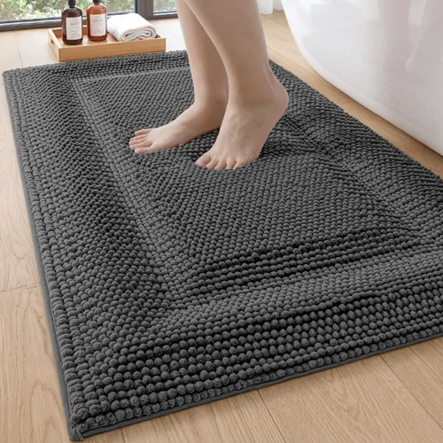Miniatura 14 de DEXI Alfombrillas de baño para el baño 16x24, alfombra de baño antideslizante lavable, alfombrilla de baño de chenilla gruesa y suave absorbente