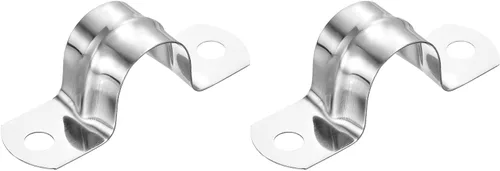 Miniatura 22 de uxcell 6 correas rígidas de tubo, 4.331 in (4.33 pulgadas) 201 de acero inoxidable 201 con 2 agujeros en forma de U, abrazaderas de tubo para fijar