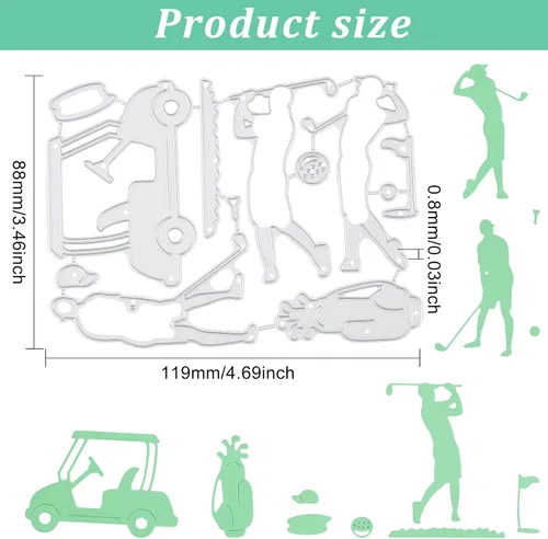 Miniatura 2 de GLOBLELAND Troqueles de corte de golf para manualidades, álbumes de recortes, deportes, troqueles para hacer tarjetas, decoración de sobres de álbum