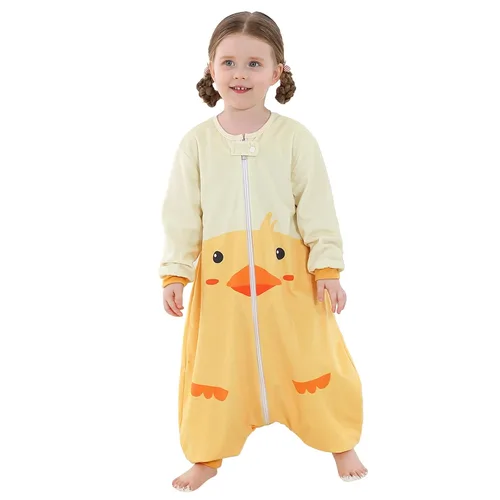 Miniatura 9 de MICHLEY Saco de dormir para bebé de manga larga con pies, manta envolvente usable de invierno para niños y niñas, Gato, 1-3 años Rosa