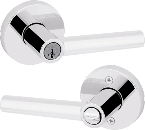 Miniatura 12 de Kwikset Milan - Manija de puerta de paso interior, palanca para puertas de armario y pasillo, manija reversible sin bloqueo, níquel satinado