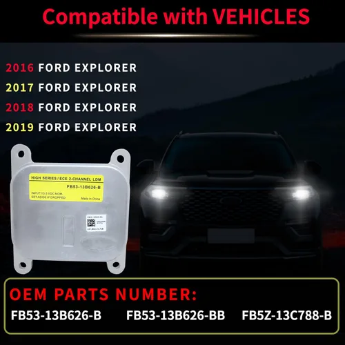 Miniatura 3 de Módulo de Faro LED de Reemplazo para FB53-13B626-B: Módulo de Faro 2016 2017 2018 2019 Ford Explorer - Módulo de Faro LED de Reemplazo