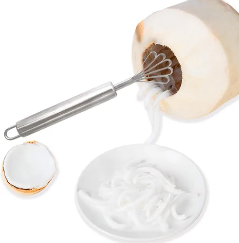 Miniatura 4 de Honbay Raspador de carne de coco de acero inoxidable, removedor de raspador de pescado para cocina