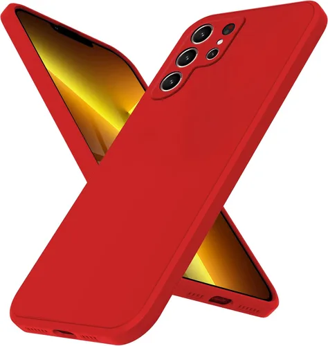 Funda para Samsung Galaxy S22 Ultra, funda de goma de gel de silicona líquida, [protección de cámara] Funda protectora de microfibra suave delgada