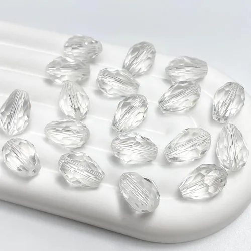Miniatura 11 de 100 cuentas de cristal de lágrima de 0.236 x 0.315 pulgadas, forma facetada, agujero vertical, cuentas de vidrio sueltas, manualidades, pulseras