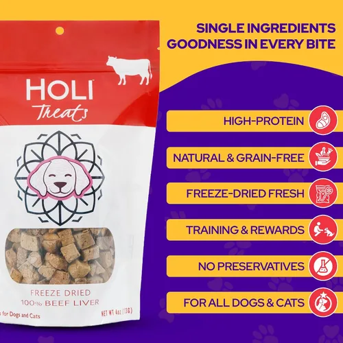 Miniatura 5 de HOLI Paquete variado de golosinas – Golosinas para perros de res, cordero y conejo – Golosinas saludables y naturales liofilizadas para perros
