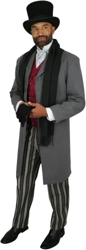 Miniatura 20 de Historical Emporium Corbata de satén jacquard para hombre, corbata victoriana eduardiana occidental para boda, Halloween, cosplay