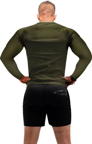 Miniatura 4 de FUXERT Camisa de sauna para hombre, de manga larga, traje de sauna para atrapar el calor, camisas de entrenamiento para mejorar el sudor, chaleco
