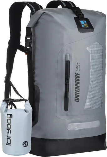 Miniatura 14 de IDRYBAG Mochila impermeable para hombres 20L/30L/40L, bolsa seca flotante para kayak, mochila seca para senderismo Negro