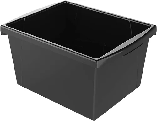 Miniatura 2 de Storex Contenedor de almacenamiento de 4 galones, organizador de plástico para libros y suministros, negro, paquete de 6 (61466C06C)