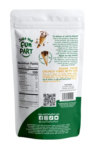 Miniatura 2 de Just The Fun Part Mini conos de gofre crujiente de tamaño bocado Rellenos con chocolate belga premium Excelentes para bocadillos, postres