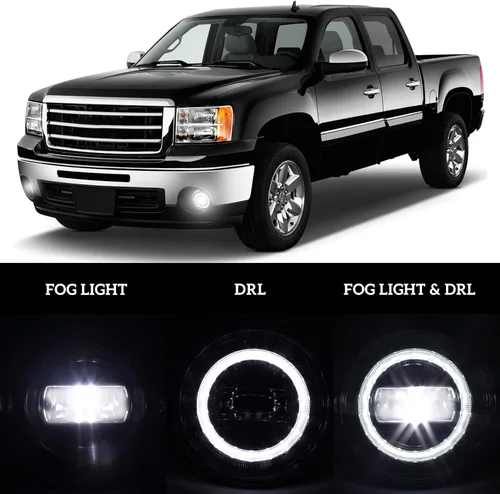 Miniatura 3 de Luces antiniebla LED con luces de circulación diurna para GMC Sierra 2007-2014, luces antiniebla de conducción con DRL para 2007 2008 2009 2010 2011