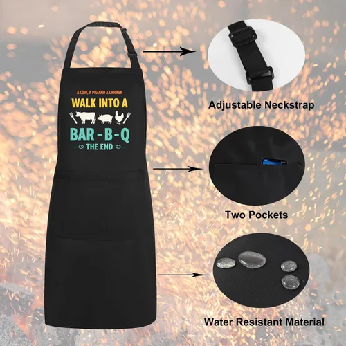 Miniatura 6 de Delantales divertidos para hombres, cocinar a la parrilla, regalos del día del padre para marido, papá, regalos de aniversario de cumpleaños para él