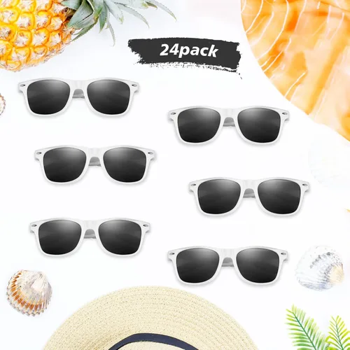 Miniatura 38 de FEPITO Paquete de 24 lentes de sol de fiesta a granel para regalos de fiesta de cumpleaños, rellenos de bolsas de golosinas para playa, piscina