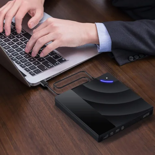 Miniatura 7 de YOTUO Unidad externa de CD/DVD, USB 3.0 portátil y USB-C CD RW, reproductor de DVD, quemador de DVD para laptop, escritorio, compatible con Windows