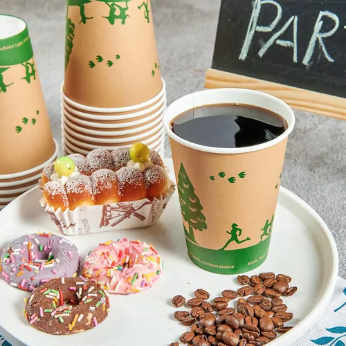 Miniatura 5 de ECOLipak 240 unidades de 12 onzas Tazas de papel compostables, tazas de café desechables biodegradables con revestimiento de PLA, tazas de papel