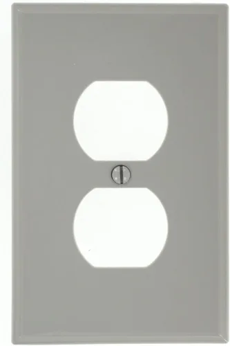 Miniatura 3 de Leviton Placa de pared de nailon Midway de 1 gang, 1 dúplex, tamaño Midway, 1 paquete, PJ8-E, negro