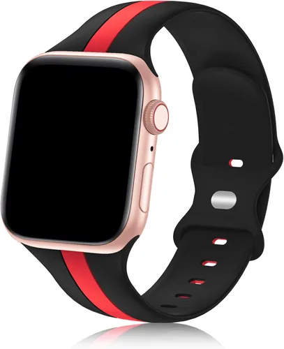 Miniatura 12 de Seizehe - Banda deportiva de diseño compatible con Apple Watch de 38/40/41/42/44/45/46/49 mm, unisex, correa de silicona suave para Apple Watch