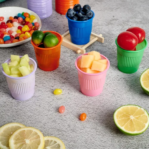 Miniatura 6 de Lilymicky Paquete de 500 Vasos de Plástico de 3 oz para Fiestas, Vasos de Baño Desechables en Colores Variados que se Pueden Usar para Degustar