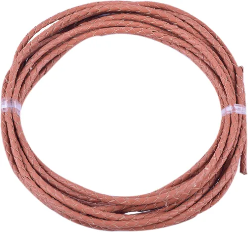 Miniatura 70 de KONMAY 2 yardas 8.0mm Cordón redondo de cuero trenzado auténtico marrón antiguo para corbata de bolo