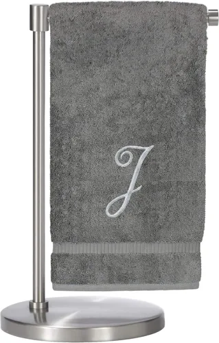 Miniatura 135 de Script R - Toalla de baño con monograma, regalo personalizado, 27 x 54 pulgadas, juego de 1 toalla bordada con texto dorado, 100% algodón turco