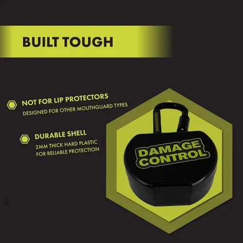 Miniatura 5 de Damage Control Funda protectora bucal con clip de mosquetón, carcasa ventilada resistente, fácil de abrir, almacenamiento acoplable para protectores