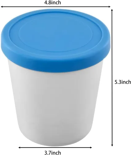 Miniatura 5 de Recipientes para helados de 32 onzas para hacer en casa, recipientes de helado con tapas de silicona, sin fugas, contenedores reutilizables