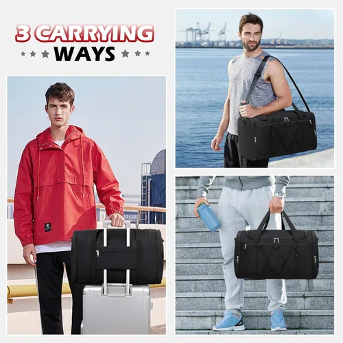Miniatura 7 de Bolsa de deporte para viajes, deportes al aire libre, bolsa de zapatos para 4 pares de tenis hasta la talla 14, bolsa de viaje con 3 divisores