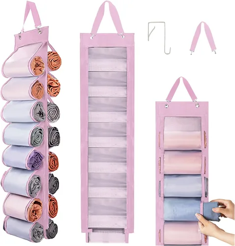 Miniatura 19 de DHSFKBE Organizador de Almacenamiento de Leggings - 2 PCS Organizador de Camisetas, Organizadores de Armario Colgantes y Almacenamiento con 16 Gris
