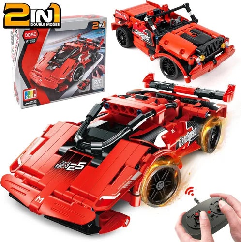GAMZOO Juguete RC Mejores Regalos de Cumpleaños para Niños y Niñas de 6 7 8 9 10 11 12 Años de Edad 2 en 1 Coche de Carreras con Control Remoto Rojo
