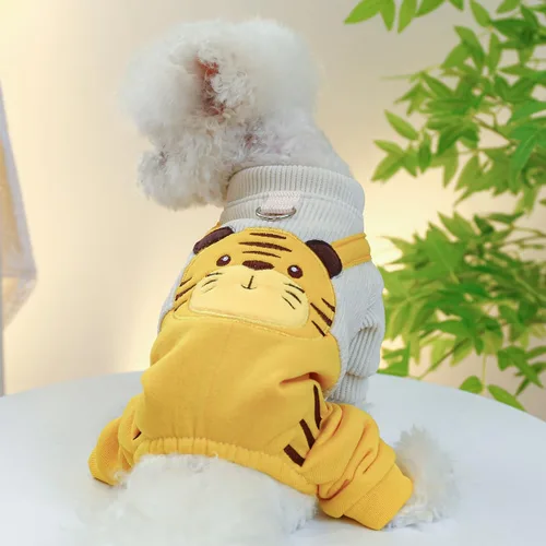 Miniatura 2 de Overoles para mascotas, suéteres para perros y gatos, ropa de invierno, ropa para perros pequeños, ropa de pana para mujer, lindo patrón de tigre