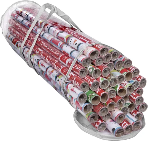 Miniatura 7 de ProPik Bolsa organizadora de papel de regalo para todos tus envoltorios y cintas de regalo, se adapta a rollos largos de 40 pulgadas, con capacidad