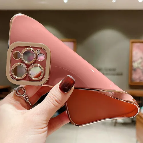 Miniatura 5 de Lafunda Diseñada para iPhone 13 Pro, fundas lujosas con chapado lindo para mujeres y niñas, elegante borde dorado, a prueba de golpes, TPU con funda