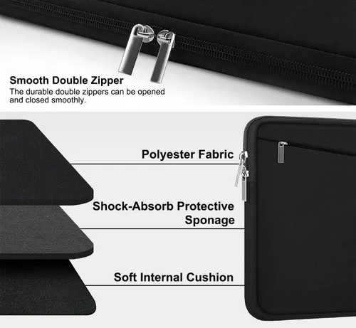 Miniatura 2 de Funda para laptop de 15.6 pulgadas, bolsa protectora para computadora con bolsillo frontal, maletín delgado para 15-16 pulgadas HP, Dell, Lenovo