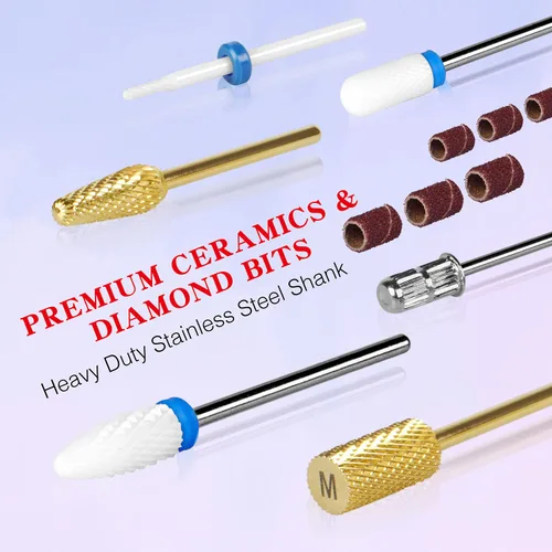 Miniatura 3 de IMENE - Taladro de uñas profesional, 35,000 rpm, portátil, sin escobillas, recargable, con file, perfecto para uñas acrílicas, gel, naturales (negro)