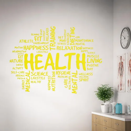 Miniatura 11 de Vinilo adhesivo para pared, diseño de nube, sala médica, relajación, spa, decoración grande (ig6159) (XL 45 x 62 pulgadas, negro mate)