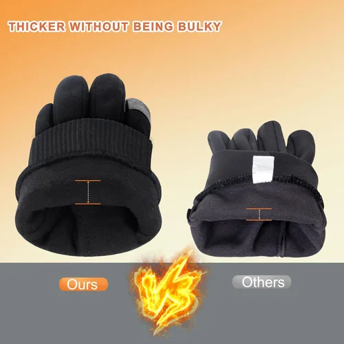 Miniatura 2 de ihuan Guantes impermeables de invierno para hombres y mujeres, cálidos, para correr, ciclismo, nieve, esquí, para clima frío, material térmico