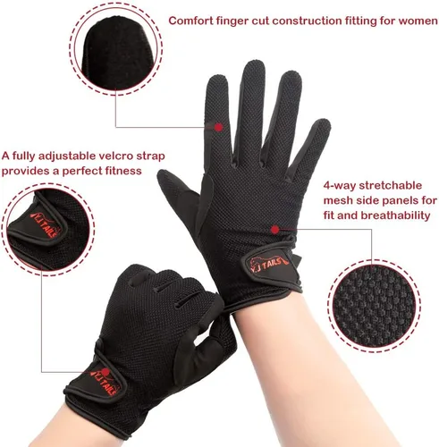 Miniatura 3 de Guantes de equitación para mujer Y.J TAILS Guantes ecuestres para mujer, damas, niñas para montar al aire libre, deportes